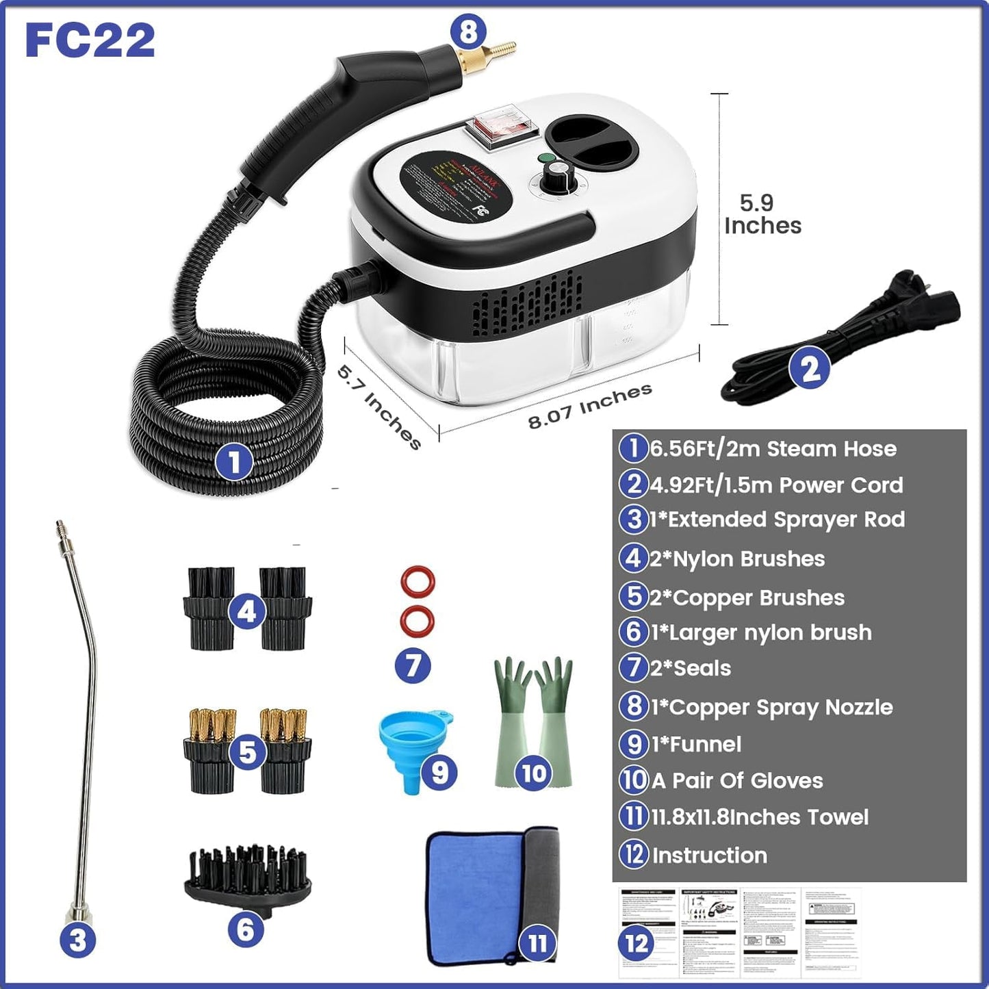 SteamPro™ Portable High-Pressure Steam Cleaner