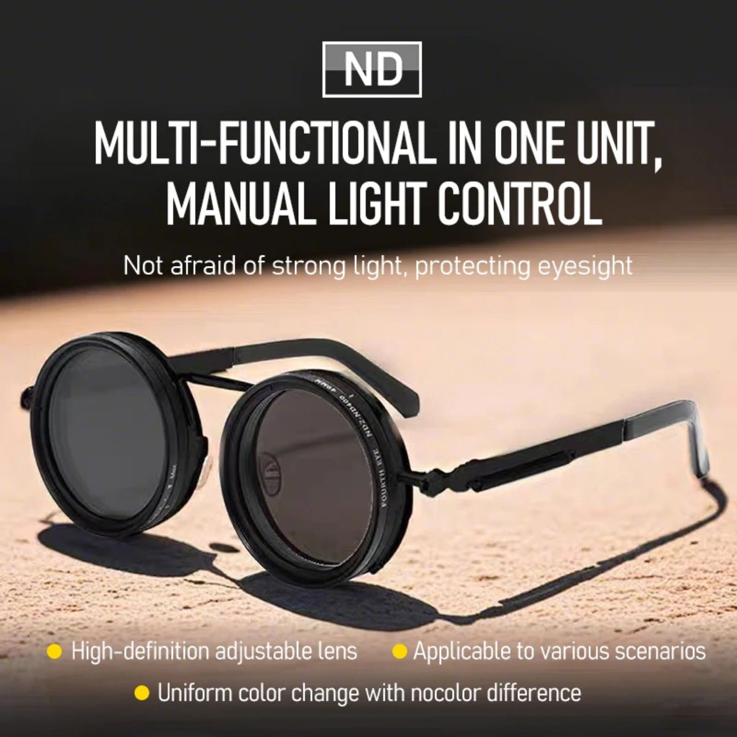 🕶️ VantaGear. 9-Level Adjustable Tint Sun glasses