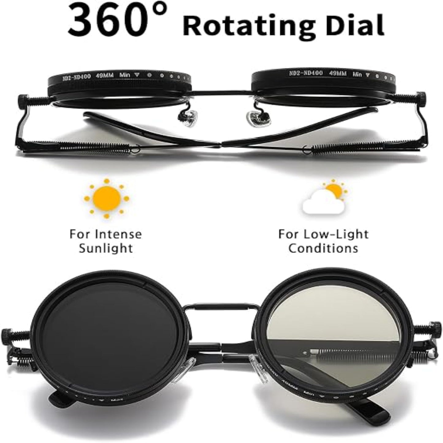 🕶️ VantaGear. 9-Level Adjustable Tint Sun glasses